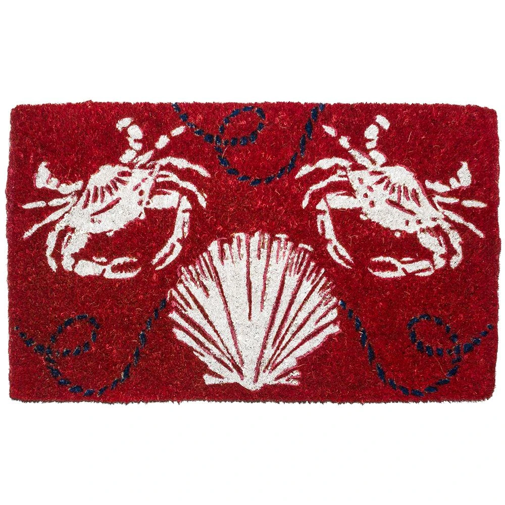 Sand Crabs 18 In. X 30 In. Hand Woven Coconut Fiber Door Mat By Entryways