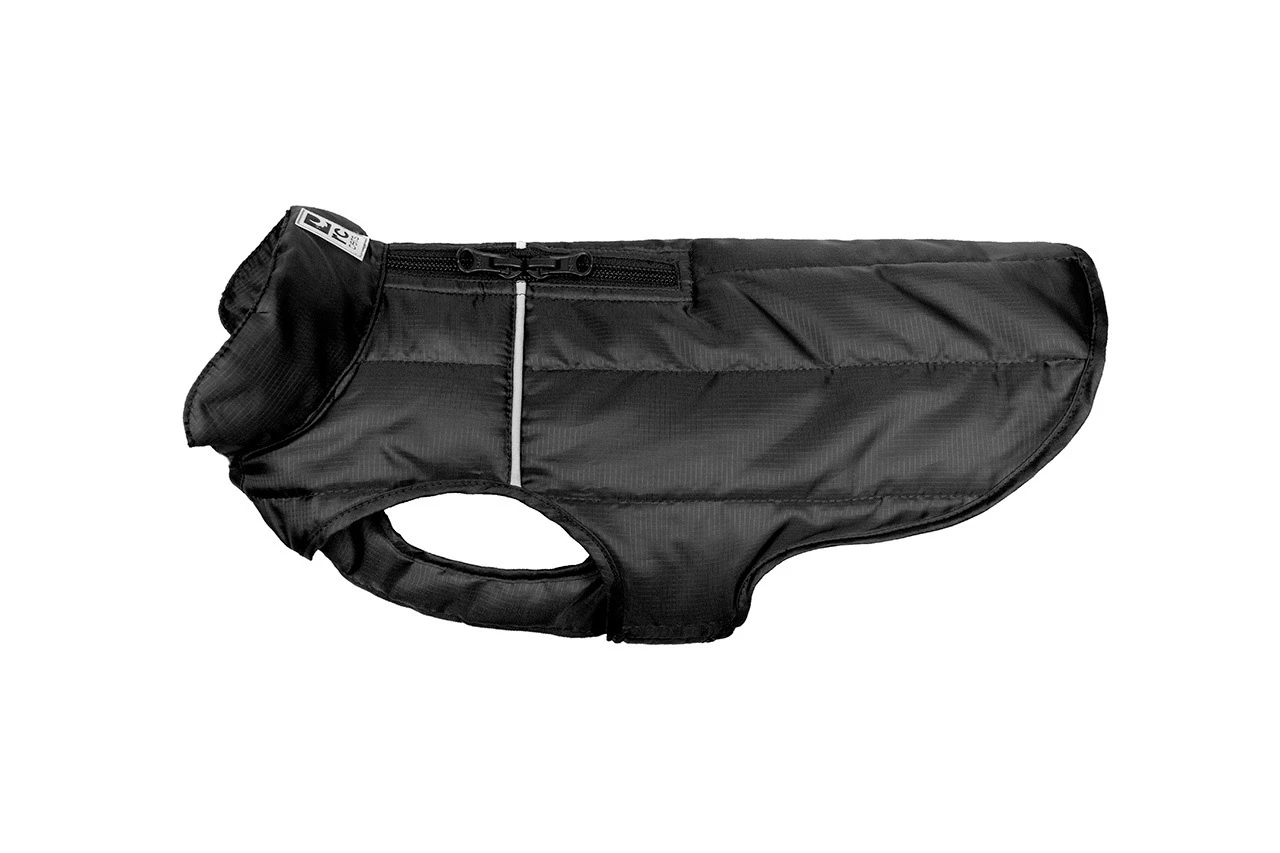 Stratus Puffer Dog Coat, Black, Small - Water Repellent, Adjustable Fit