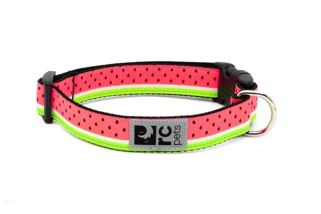 5/8 Inch Wide Clip Collar X-small Watermelon - Adjustable & Reflective