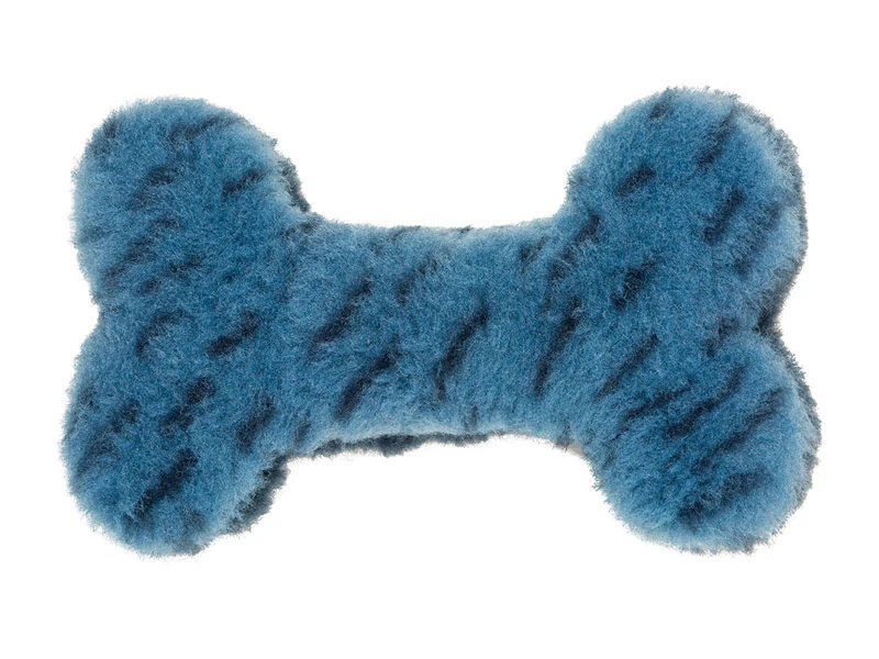 Blue Plush Mini Bone Dog Toy For Small Breeds And Puppies