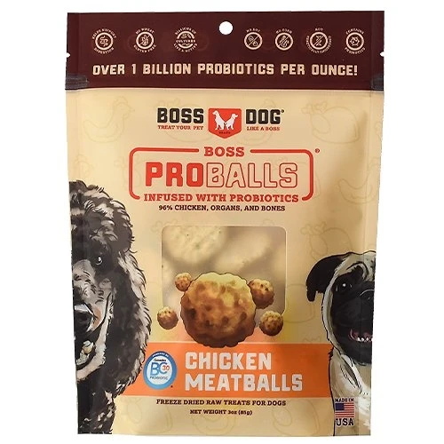 Proballs Freeze Dried Raw Chicken Meatball Dog Treat, 3 Ounces