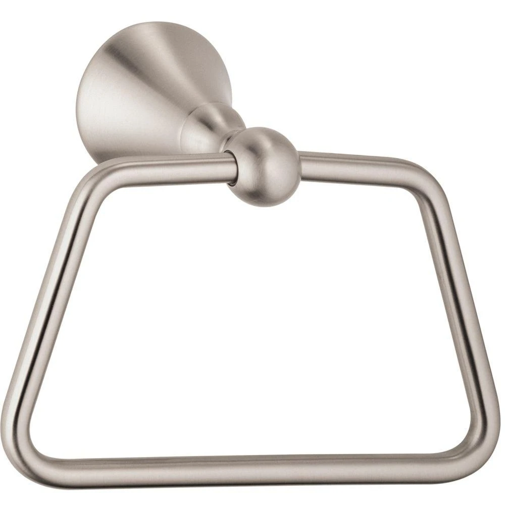 Bannockburn Brass Towel Ring In Brushed Nickel With Concealed Mounting System