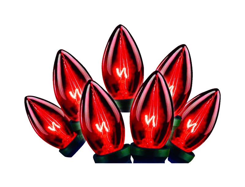 Light Set 25 Red C9 Lights 25 Ft. Ul Listed For Holiday Decor