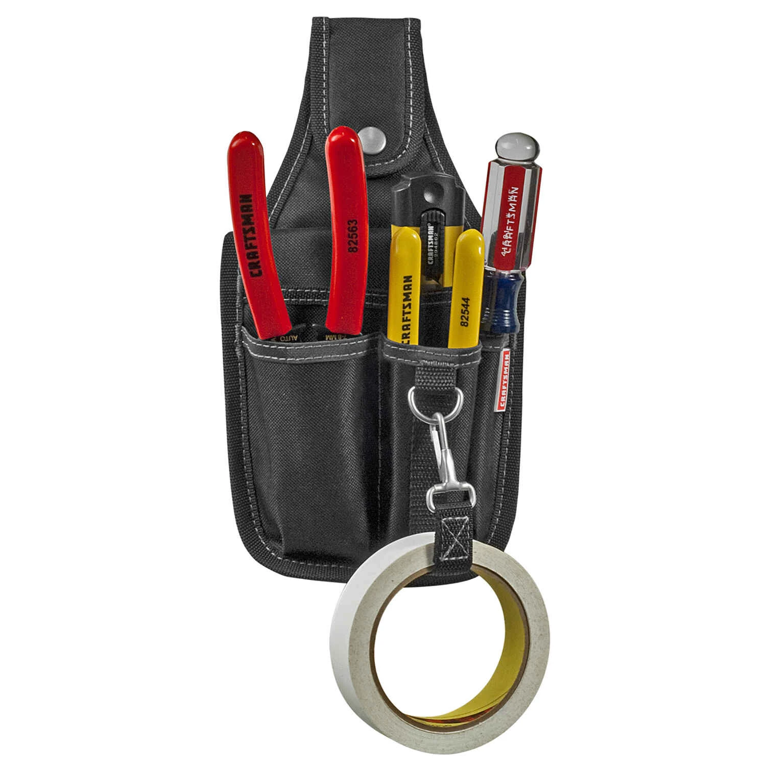 3 Pocket Polyester Electrician's Pouch 4.3 In. L X 7.5 In. H Black