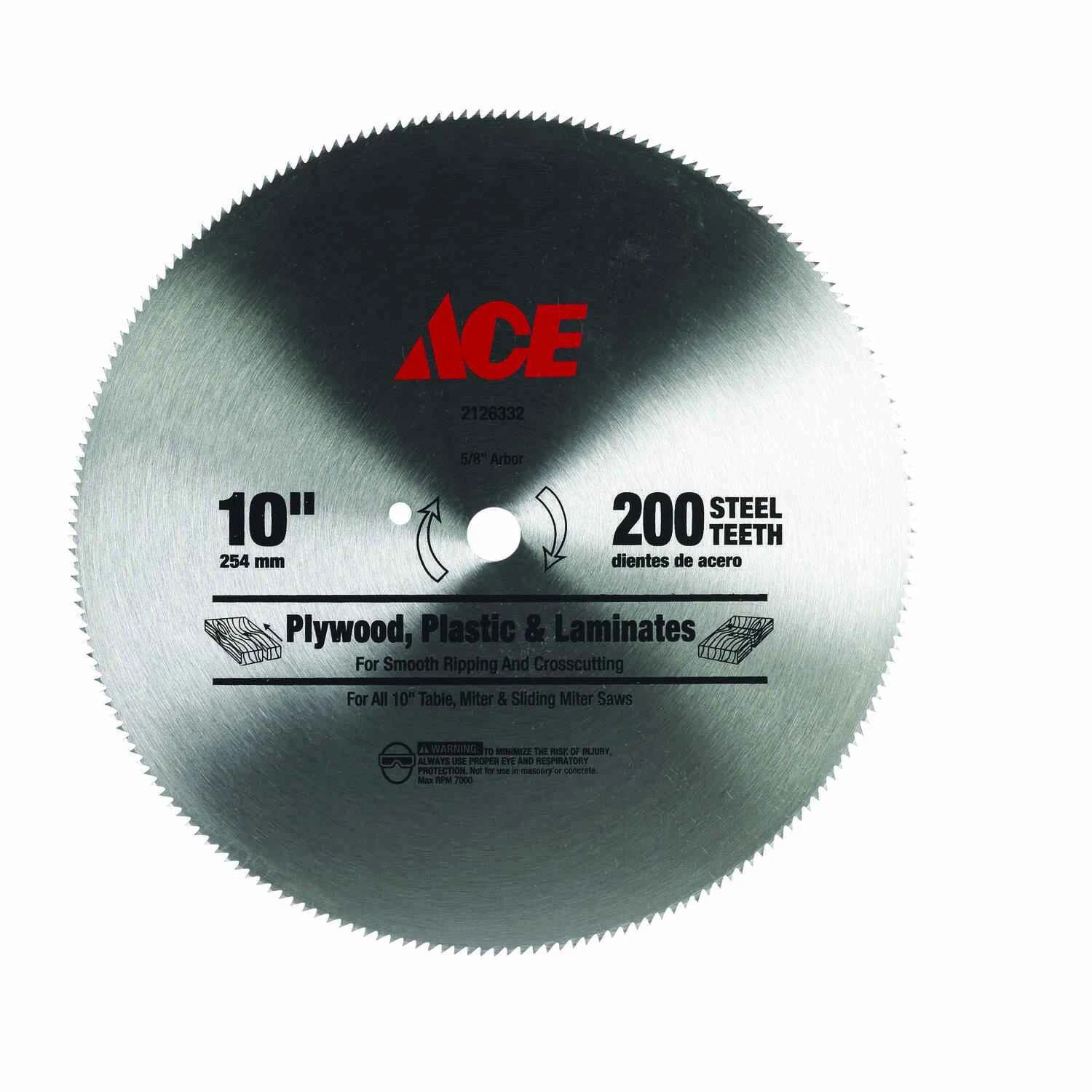 Ace 10 in. Dia. x 5/8 in. Steel Circular Saw Blade 200 teeth 1 pk