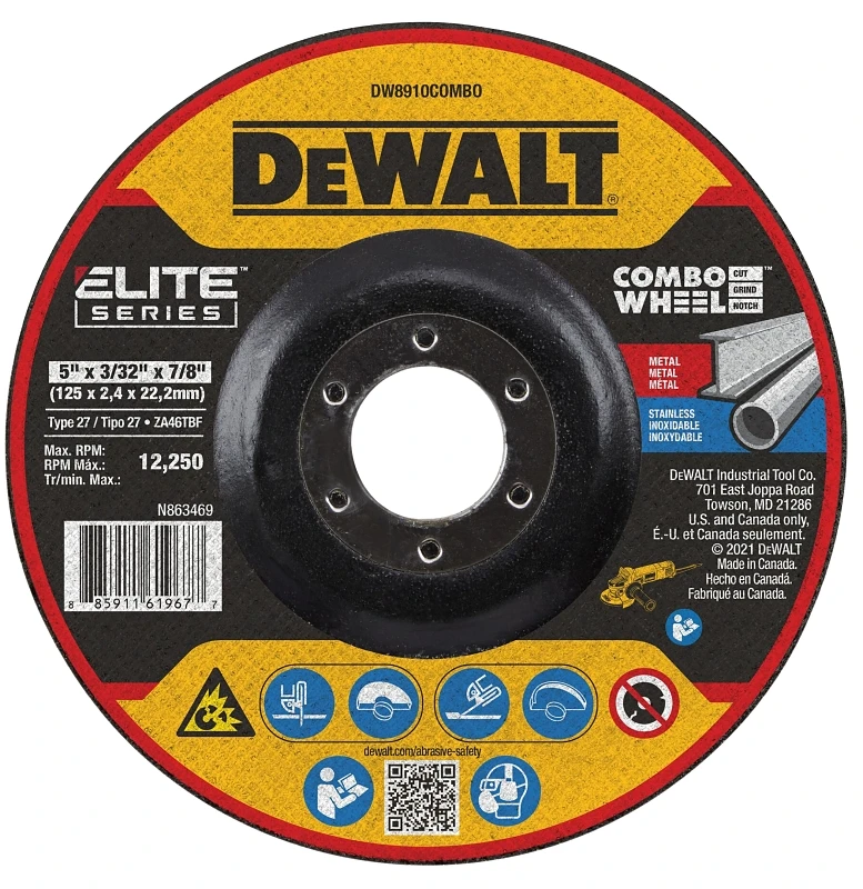 Elite Series Wheel Cut Combo T27 5" X 3/32" X 7/8"