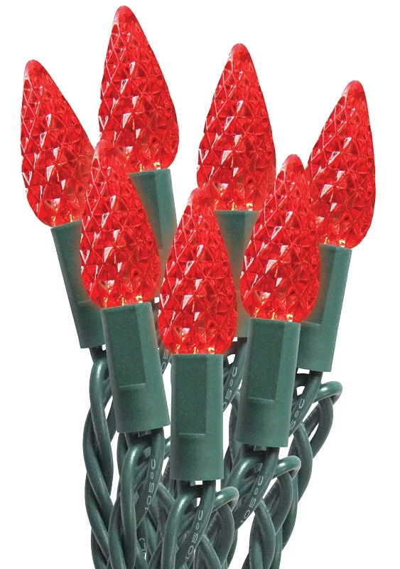 C6 Led String Lights, Red, 50 Bulbs, Indoor/outdoor, Model 29552