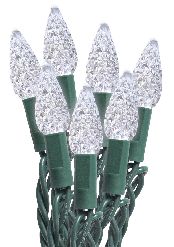 C6 Led String Lights, Cool White, 50 Bulbs, Indoor/outdoor Use