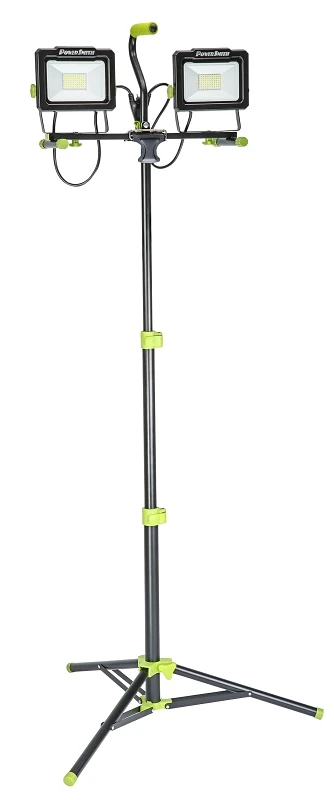 Led Dual Work Light With Tripod, 14000 Lumens, 110 Watts, 72 In Height