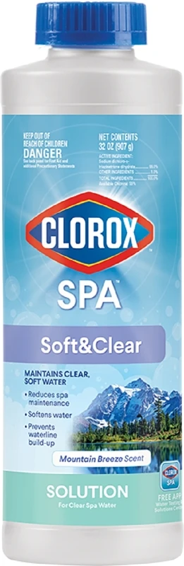 Pool & Spa Soft And Clear Chemical, 32 Ounce Bottle For Spa Maintenance