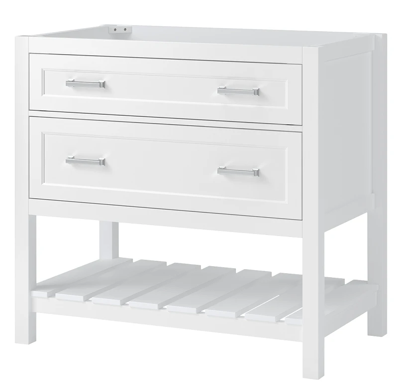 Lawson 36x21 Inch White Wood Vanity With Storage