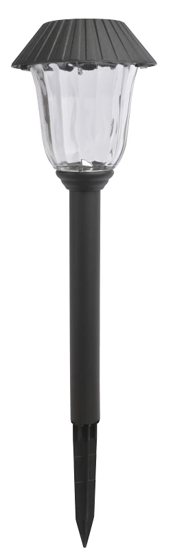 Solar Stake Light With Glass Lens - Black Finish