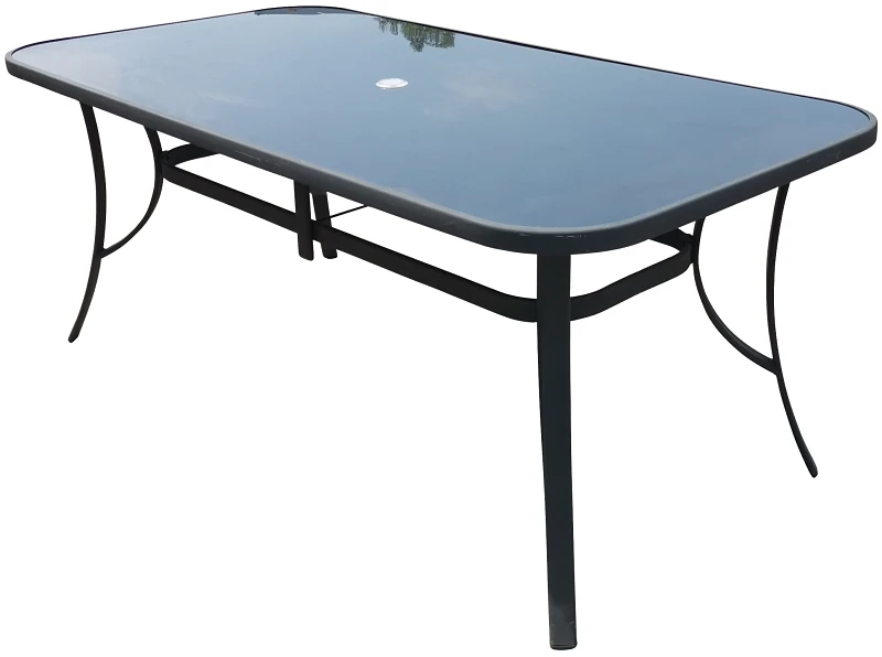 TABLE GLASS DELUXE BLK 38X60IN