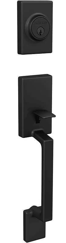 Sutton Keyed Handle Set With Single Cylinder Deadbolt In Matte Black