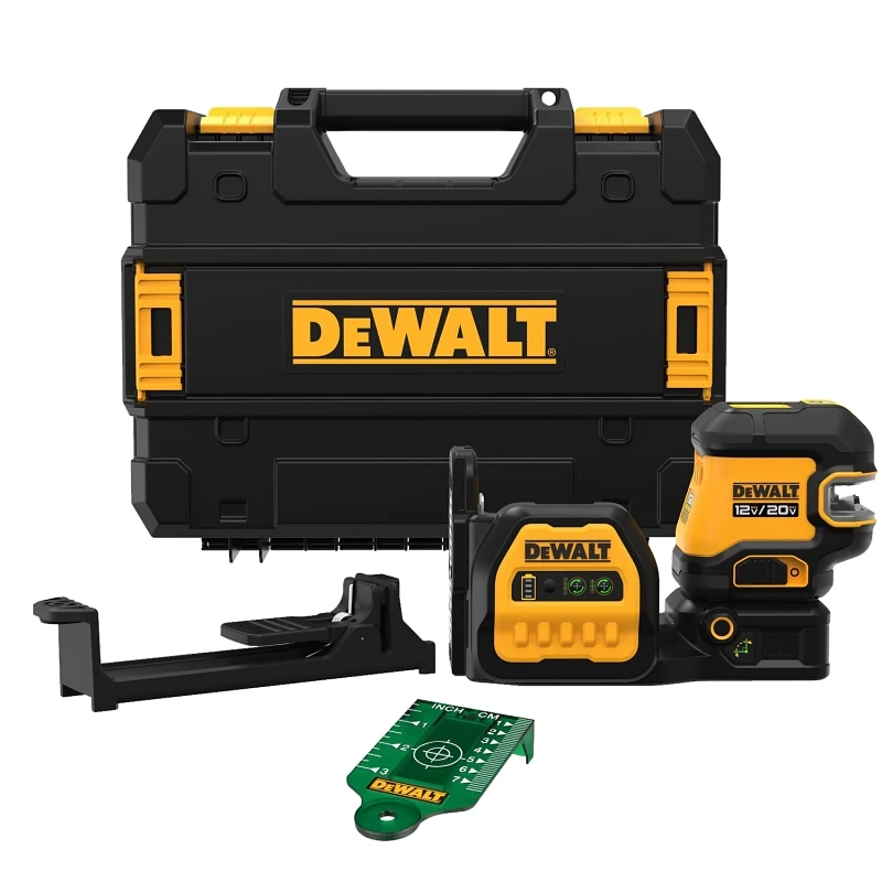 Dcle34520gb Cross Line Laser Level, 165 Ft Range, 1/8 In Accuracy, Green Laser