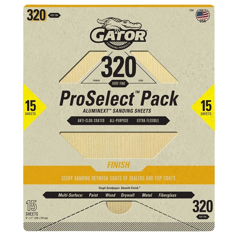 Premium Sandpaper Sheets, 320 Grit, 9 x 11 In., 15-Pk.