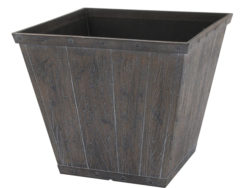 S17050410-01-a Square Barn Planter, 8.5 In H X 10 In W, White Wash