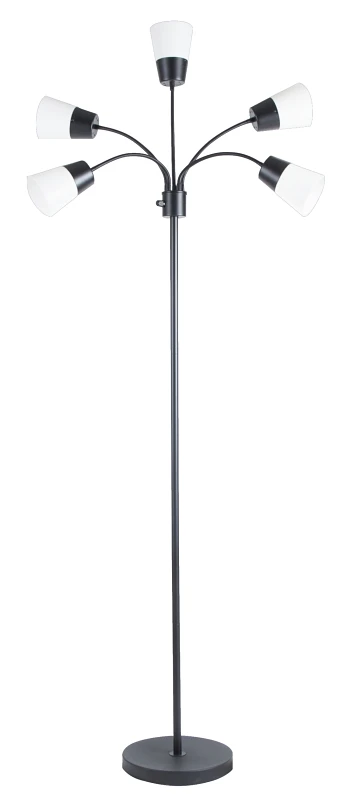 Led Floor Lamp With 5 Heads, Black Finish, 65.5 In Height, Model Gs-f120121-02