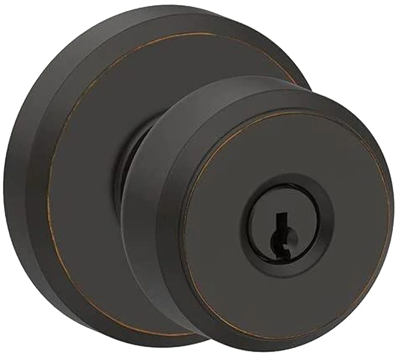 Bowery Keyed Entry Knob Lock In Aged Bronze - Model F51 V Bwe 716