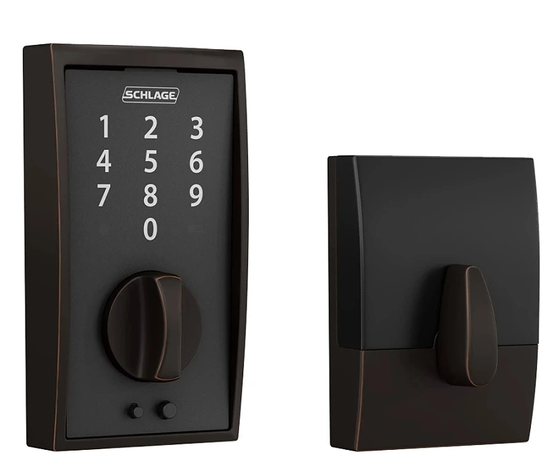 Schlage Keyless Deadbolt Century Model Be375vcen622 - Modern Black Finish