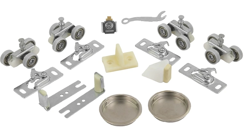 Bypass Door Hardware Track Set, 72 Inch Length, 2-door, Maximum 200 Lb Capacity