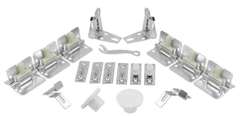 4-panel White Steel Track Set For Bi-fold Doors, 60 Inch Length