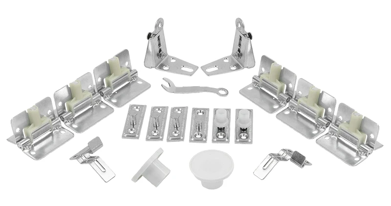 4-panel White Steel Track Set For Bi-fold Doors, 48 Inch Length