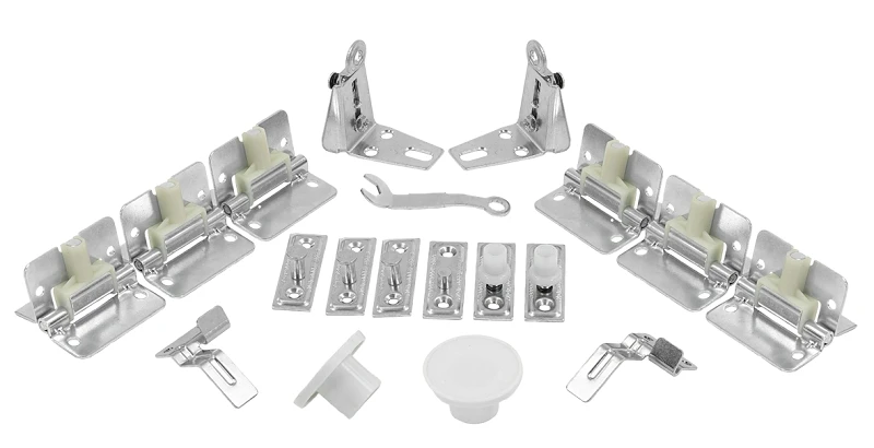 4-panel White Steel Track Set For Bi-fold Doors, 72 Inch Length