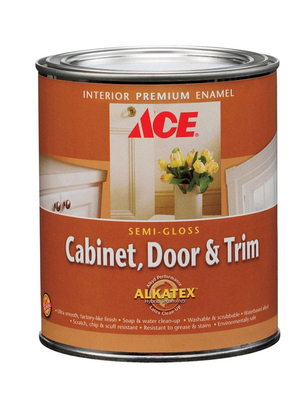 Semi-gloss Tintable Ultra White Base Alkyd-latex Hybrid Cabinet And Trim Paint 1 Quart
