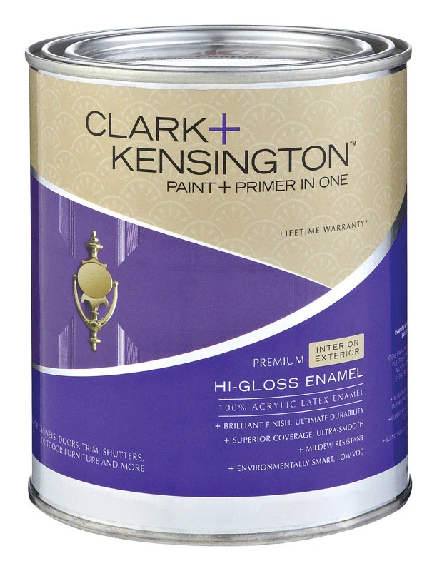 Clark+kensington High-gloss Black Acrylic Latex Paint And Primer 1 Quart