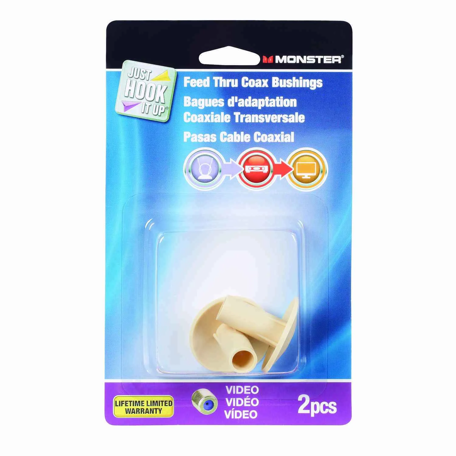 Monster Cable Feed-Thru Coax Bushings 2 pk