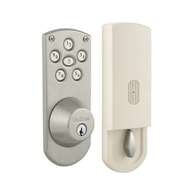 Powerbolt Satin Nickel Single-cylinder Motorized Electronic Entry Door Deadbolt With Keypad