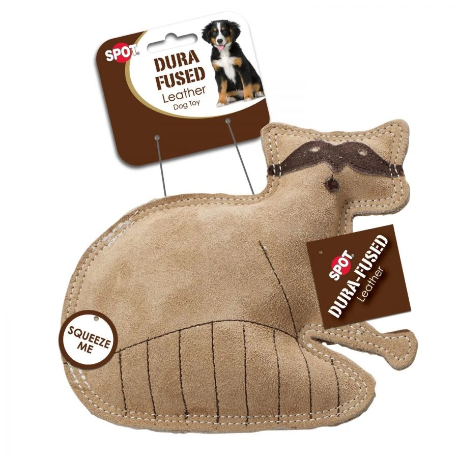 Dura-fused Raccoon Durable Leather Dog Toy, Small - Ethical Pet Playtime