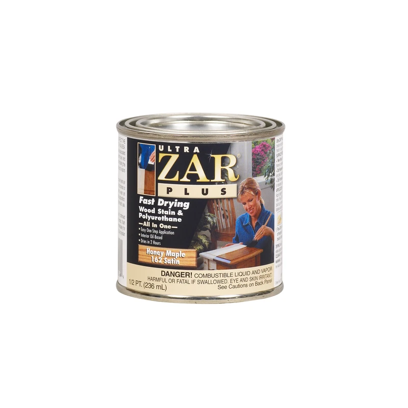 Ultra Zar Plus Satin Hone Maple Oil-based Polyurethane Fast Dry Wood Stain 0.5 Pt.