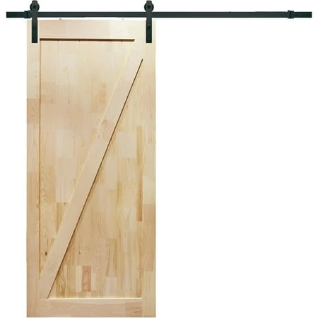 Unfinished Barn Door 36" X 84" Solid Wood Interior Sliding Door