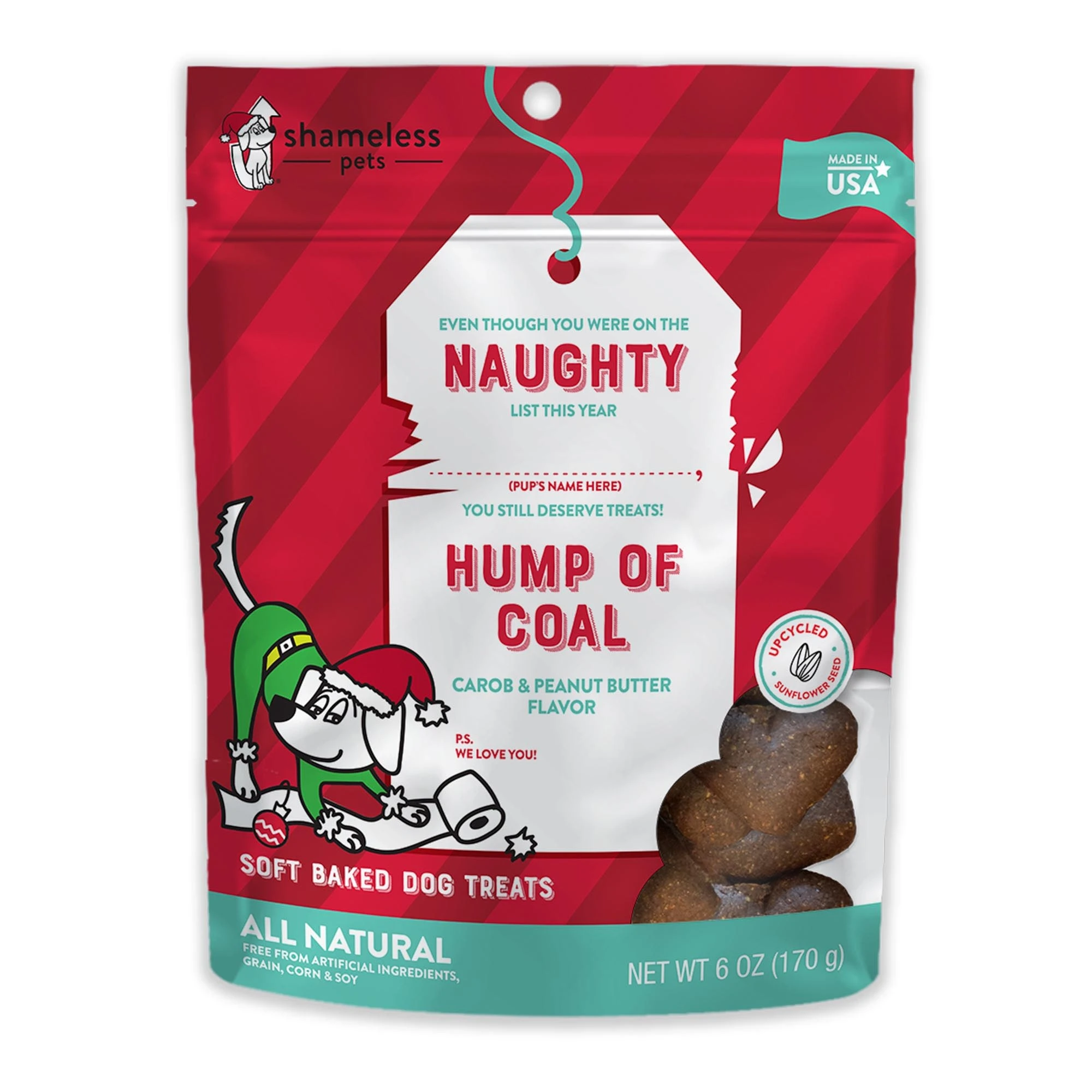 Naughty Soft-baked Carob & Peanut Butter Flavor For Dogs, 6 Ounces