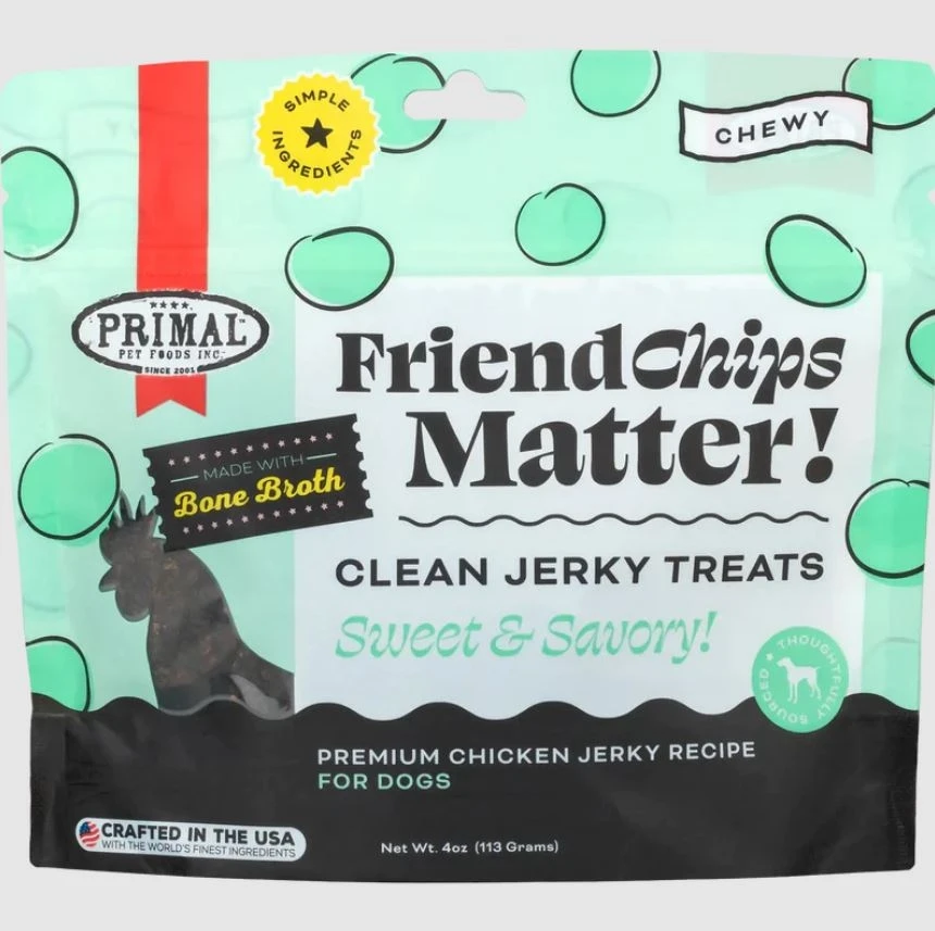 Friendchips Matter Chicken & Bone Broth Jerky Dog Treats, 4 Ounces