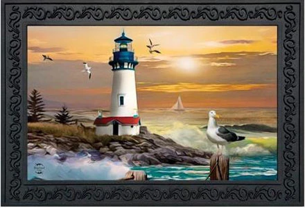 Sunset Lighthouse Summer Doormat Nautical Indoor Outdoor 18 X 30 Briarwood Lane