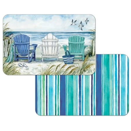 Counterart Chairs By The Sea Reversible Rectangular Placemat Set Of 4