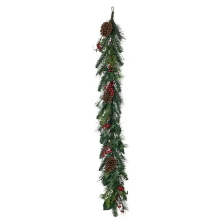 5 Feet Pine And Foliage Garland With Berries For Holiday Decor