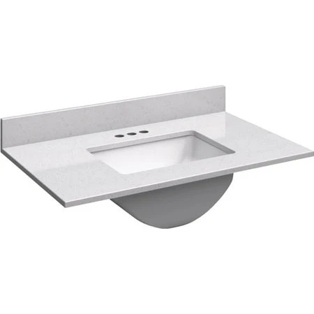 Marabello White Quartz Vanity Top 49 In. With Sink