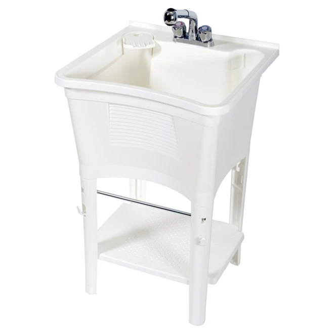 20 Gallon Laundry Tub With Integrated Washboard And Utility Hooks