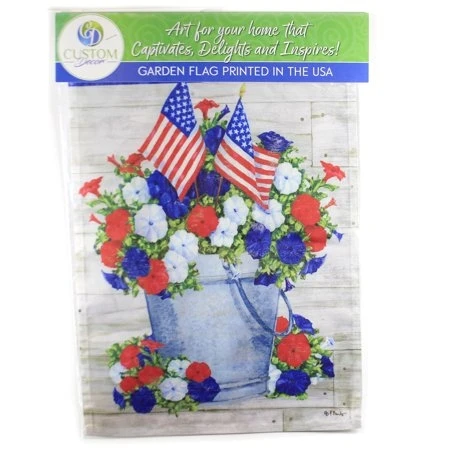 Patriotic Pail Flag Polyester Printed In The Usa - Model 4310fm