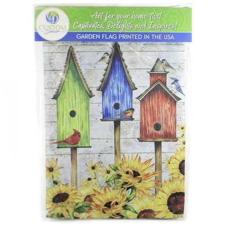 Sunny Birdhouse Garden Flag - Polyester Printed In The Usa - Model 4306fm