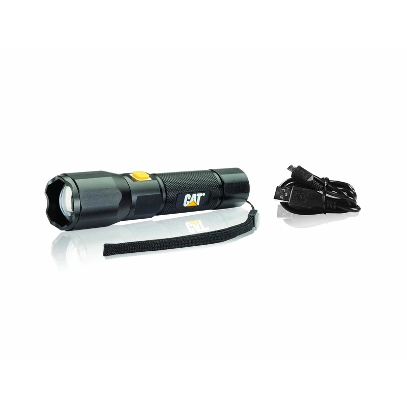 420 Lumens Black Led Rechargeable Flashlight With 18650 Battery