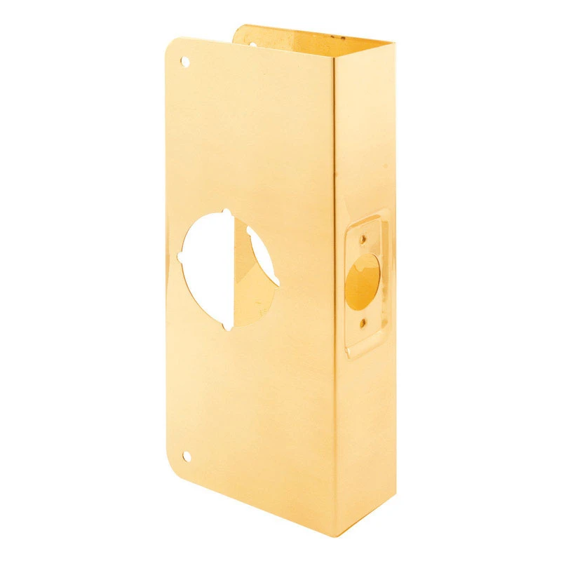 Prime-line 9 In. H X 3.875 In. L Brass-plated Brass Recessed Door Reinforcer U 9540