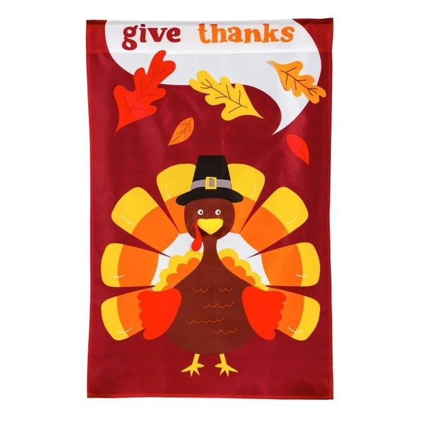 Candy Corn Turkey Garden Applique Flag - Seasonal Decorative Flag