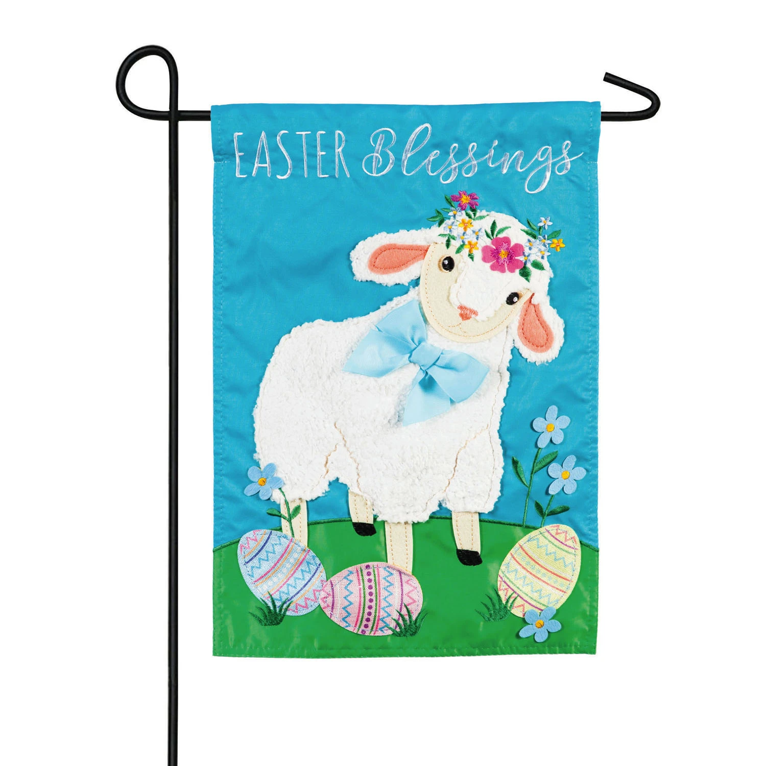 Easter Lamb Garden Applique Flag - Vibrant Spring Decor For Outdoor Spaces