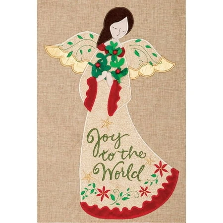 Burlap Garden Flag Featuring Angel Design For Outdoor Use