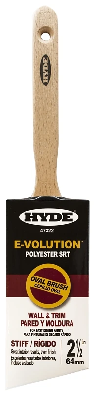 2-1/2 Inch Oval Polyester Srt Paint Brush For Smooth Finishes